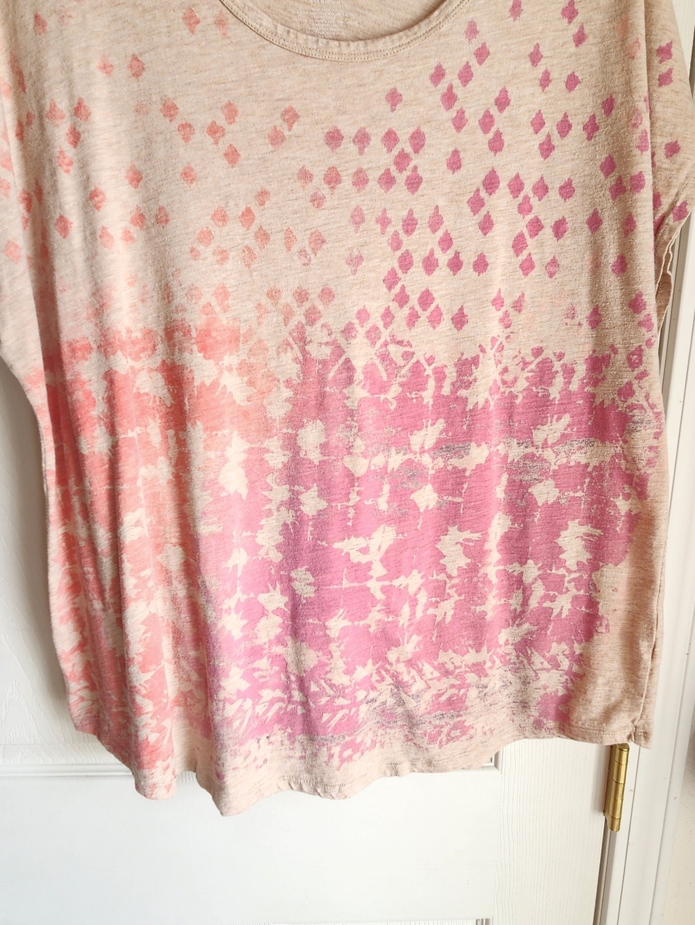 Soft Pink Ombre Patterned Tee